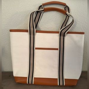 TAN & BEIGE LIKE NEW TOTE BAG UNBRANDED